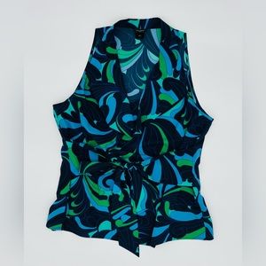 EUC Ann Taylor Sleeveless Cowl Neck Blouse Sz 16